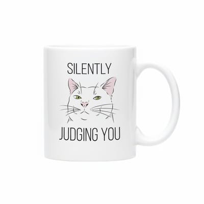 “Silently Judging You” Kattenmok – Grappige Koffiemok voor Kattenliefhebbers 330 ml