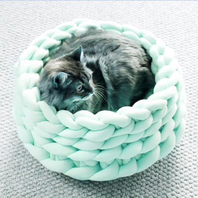 3cm Dik Nieuw Handgeweven Huisdiernest Gevuld Garen Kattennest Stoffen Strip Kattennest Hondennest L 45cm*13cm