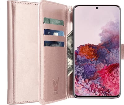 Hoesje geschikt voor Samsung Galaxy S20 - Book Case Kunstleer Pasjeshouder Rosegoud