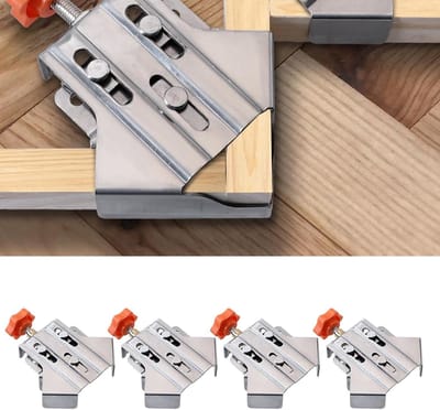 Hoekklem houtbewerking - RVS - 90 graden - Open type - Set van 4 stuks