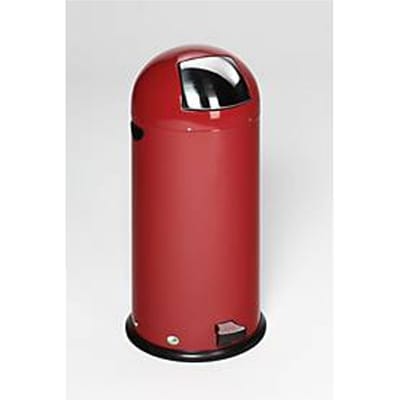 VAR afvalemmerstandaard, 55 l, met voetpedaal, rood, metalen handvat, stalen binnenemmer, 8,6 kg