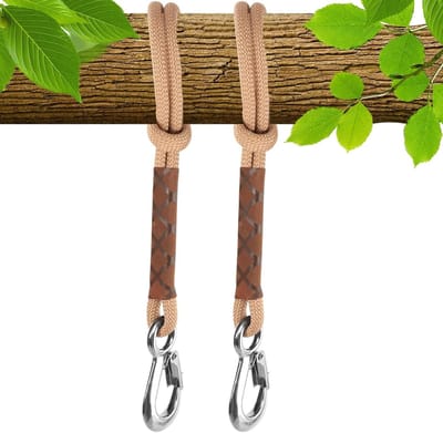 Swing and Tree Attachment 0.6 m Hammock Swing Attachment Adjustable Rope Tree Swing with Carabiner for Swings Hammocks Yoga - Set of 2