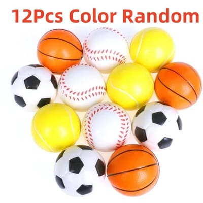 12 stuks Zachte Schuim Stressballen voor Kinderen Buitensporten Spons Speelgoed Decompressie Plezier Educatief Speelgoed Ballen yellow