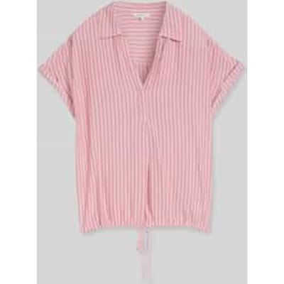 Tom Tailor - Losvallende blouse met streepjespatroon - Maat 46 - cozy pink white stripe