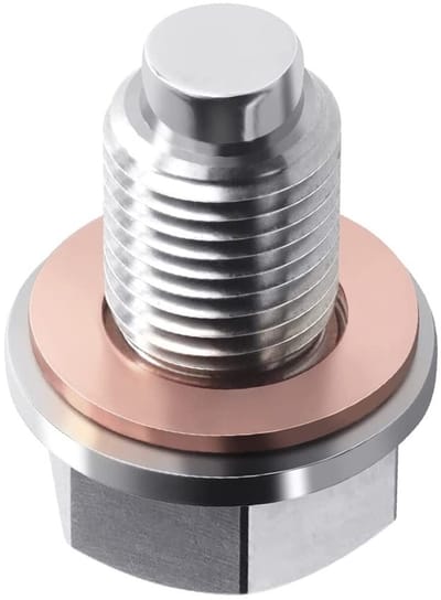 JHUBERS- Olieafvoerplug M12 x 1,25 - Roestvrij Staal - Magnetisch - Geschikt voor To*yo/ta - Geschikt voor L*EX/US - Inclusief Koperen Sluitring - Olieplug