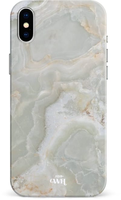 xoxo Wildhearts Marble Green Illusion - Single Layer - Hoesje geschikt voor iPhone X / iPhone Xs - Marmer hoesje groen - Hard Case geschikt voor iPhone Xs / iPhone X - Groen