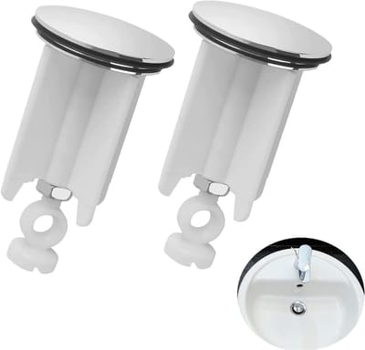 Set van 2 Universele Afvoerstoppen 40 mm Messing met Rubber voor Wastafels en Bidets - Hoogte Verstelbaar en Geschikt voor Badkamers