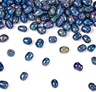 100 stuks 7-10 mm natuurlijke gekweekte zoetwaterparelkralen 1,8 mm groot gat rijst ovale parelkralen voor doe-het-zelf ketting armbanden kralen sieraden maken, zwart