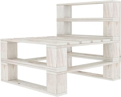 Tuinmiddenbank | tuinbank | Tuinbankje | Buitenbank pallet hout wit