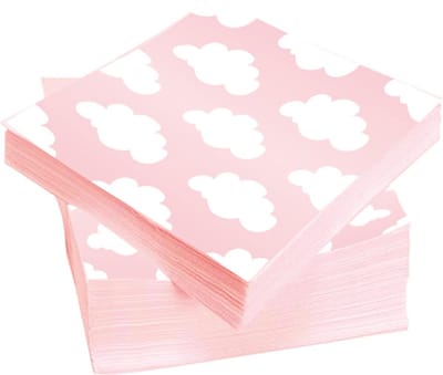 Ootje Kadootje Wolkjes Servetten Babyroze 20 stuks OK 0201