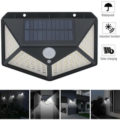 Lampe - Trade Shop - SPOT EXTÉRIEUR SOLAIRE 100 LED - Détecteur de mouvement - Énergie solaire - 3W