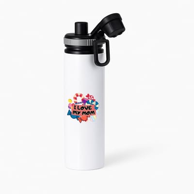 Hacebo® - Mama cadeau waterfles met draaidop grijs - Mama - Moeder - met opdruk - mama - Verjaardag - Moederdag - Mama cadeautjes - Moederdag cadeau - verjaardag - liefste Mama - Leuk kado om te geven - water fles - 850ML