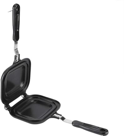 Sandwich Pan - Tosti Pan - Ontbijt Maken - Dubbelzijdig - 36.5x16cm - Zwart