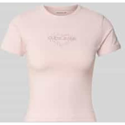 Slim Fit t-shirt met strass-steentjes model 'Heart Baby'