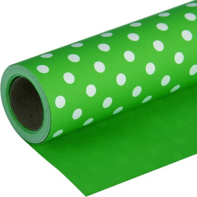 Cadeaupapier Stippen - Verpakkingpapier Geschenken - Feestelijke Geschenkverpakking - Omkeerbaar Dubbelzijdig Design - 30 x 33 m - Rood