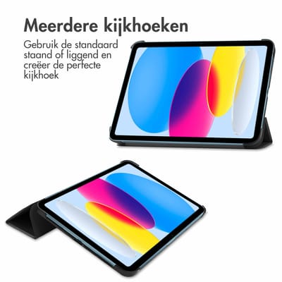 imoshion Tablet Hoes - Geschikt voor Apple iPad 11 2025 A16 / iPad 10e generatie (2022) 10.9 inch - Trifold Bookcase - Zwart