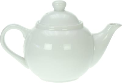 Porseleinen theepot wit 900 ml - 23 x 13 x 14 cm - basic theepotten