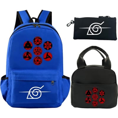 3 stuks/set Anime Naruto bedrukte rugzak boekentas met lunchtas etui tiener kinderen meisje jongen schooltas rugzak