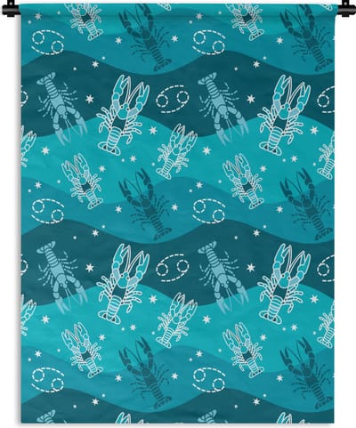 Wandkleed - Wanddoek - Zodiac - Kreeft - Design - 150x200 cm - Wandtapijt