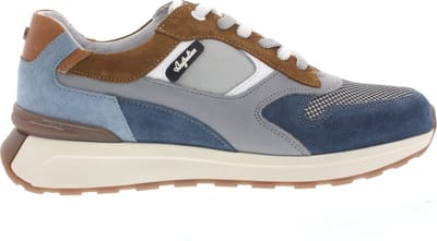 Heren Sneakers Australian Kyoto Grey Blue Leather Grijs - Maat 45