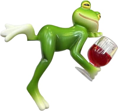 Bloempot Hanger - Kikker Decoratie - Tuin Aankleden - Hars Figuur - 6 x 10 x 6 cm - Groen