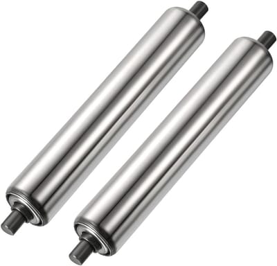 Transportrollen RVS - Glijdende Rollen Set - Materiaal Transport - Roestvrij Staal Constructie - 25mm Diameter 150mm Lengte - Zilver