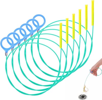 Ontstoppingsspiralen - Reinigingsspiralen Afvoerontstopper - Afvoer Reinigen - Versterkte Haak Tip - 6 stuks 90 cm - Multi