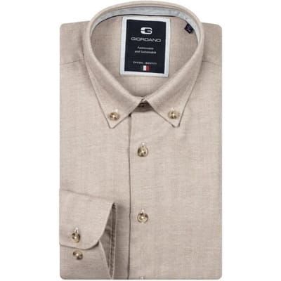 Giordano Overhemd Loretto Button Down Herringbone Kitt / male