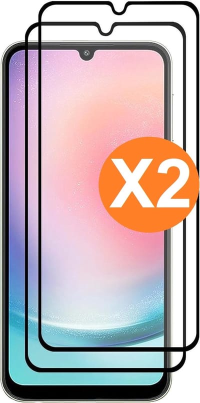 Full Cover Screenprotector Geschikt voor Samsung Galaxy A25 Zwart 2pack | Volledige Beschermglas Tempered Glass | Screenprotector Geschikt voor Samsung Galaxy A25 Screenprotector