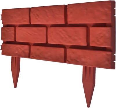 Gazonverdelers - Bloembakranden - Tuinieren - Baksteen Design - 45 cm per stuk - Rood