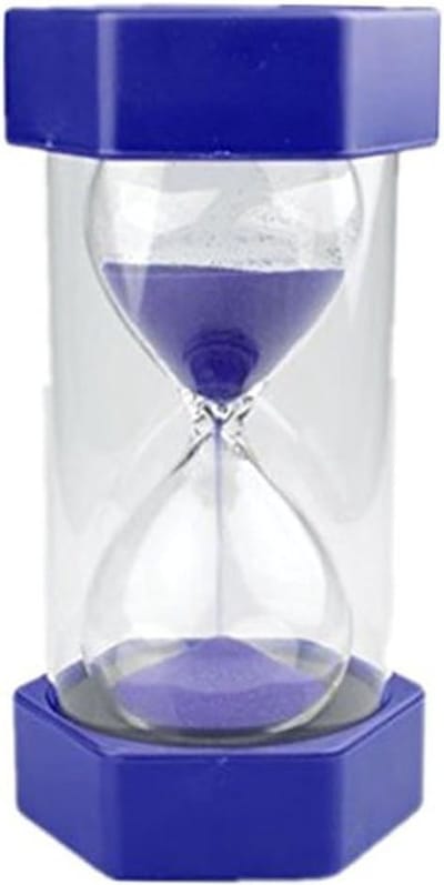 Veiligheid Mode 16cm Zandloper in Grote Maat - Blauw, 60 Minuten, Perfect voor Tijdbeheer en Decoratie