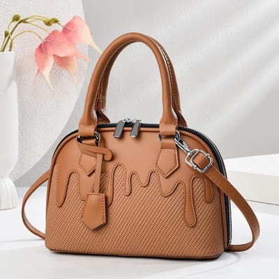 Nieuwste Crème Patchwork Handtas Canvas Textuur Schoudertas Top Look Niveau Mode Dames Tas Alle Crossbody Tas Duurzaam Materiaal . brown