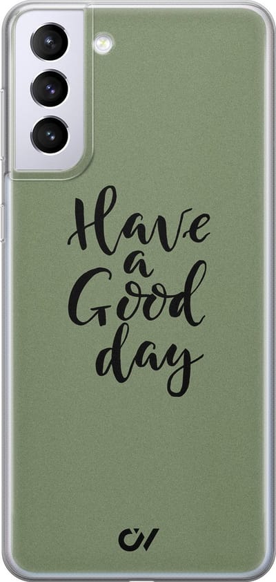 Hoesje geschikt voor Samsung Galaxy S21 Plus hoesje - Good Day - - Groen - - Casevibes