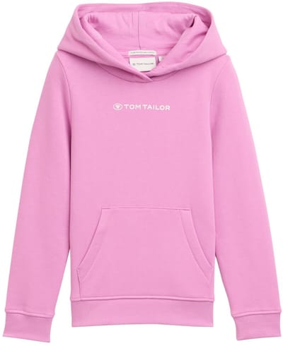 Tom Tailor - Hoodie-sweatshirt met logoprint - Maat 92/98 - flashy mauve