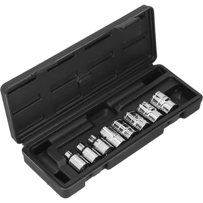 11-delige Dopsleutelset 6-punts Chroom Vanadiumstaal Draagbaar Universeel Autoreparatiegereedschap black