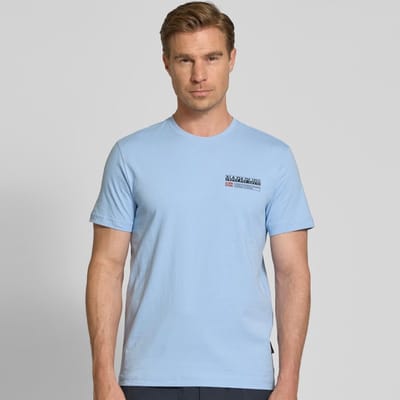 Napapijri Lichtblauwe Katoenen T-Shirt