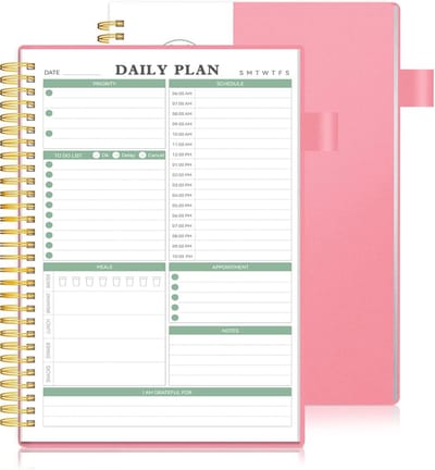 Dagelijkse Planner Ongedateerd met Maaltijdtracker en Uurschema