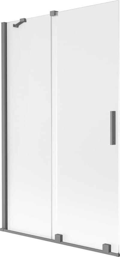 Mexen Velar douchewand 2-delig schuifbaar 110 x 150 cm, matglas, kanonmetaal - 896-110-000-31-95