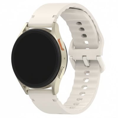 Siliconen bandje - geschikt voor Garmin Venu (2 Plus) / Venu SQ (2) / Vivomove (Style - Sport) / Vivoactive 3 / 5 / 6 / Forerunner 55 / 165 / 245 / 645 / 570 - 42mm - starlight