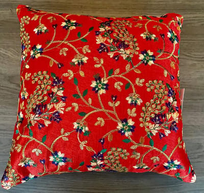 Kussens woonkamer - kussenhoes 30 x 30 cm - kussensloop - sierkussens - cushion cover - katoensilk - Kussenhoesjes - 2 stuks - etnisch Indiaas - borduurwerk - embroidery