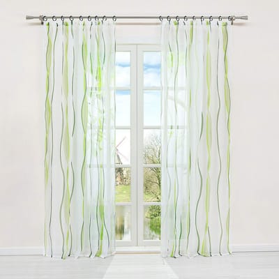 Unyqoos® Transparante Voile Gordijnen Met Modern Golfpatroon Voor Een Luchtige Sfeer In Uw Kamer 145 x 140 cm