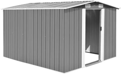 Fietsberging - Fietsenhok - Stalling - Tuinschuur - Huis - Overdekt - Staal - Grijs - Scooter - Fiets