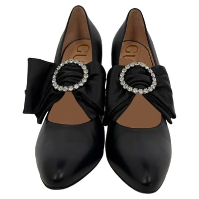 Gucci Elaisa pumps met strikdetail en kristallen versiering in zwart leer