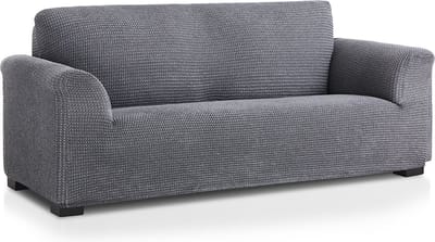 Belmarti® Bankhoes Milos 140cm tot 180cm breed - Donkergrijs - Bankhoezen van ademend katoen - Premium Belmarti® kwaliteit - Extreme stretch