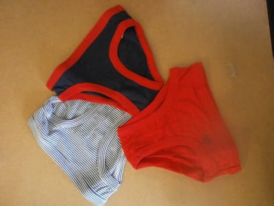 Petit Bateau - 3 pack - Jongens - Onderbroek - Slip - Marine , rood , streepje - Retro , 6jaar 114