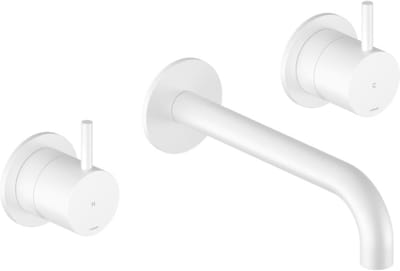 Hotbath Cobber - Wastafelmengkraan - zonder Waste - Laag - Wit - Inbouw - Messing - V03