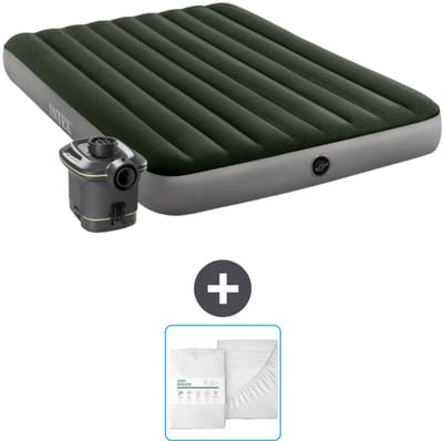 Intex Luchtbed - 2-Persoons - 152 x 203 x 25 cm - Groen - Inclusief pomp en Hoeslaken