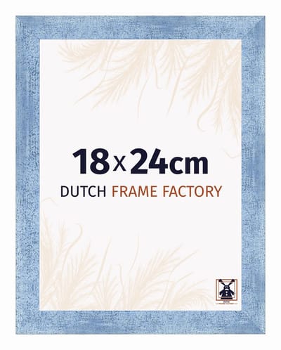 Fotolijst 18x24 cm - MDF - Helder Blauw Geveegd - Praag