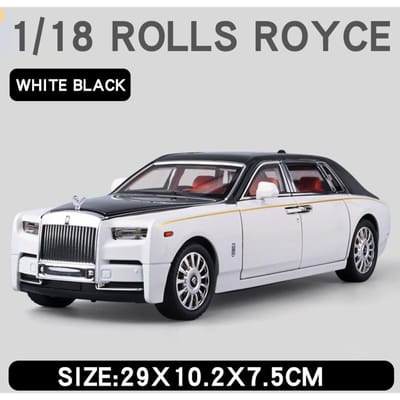 1:18 Rolls Royce Phantom Luxe Auto Legering Spuitgietmetaal Model Geluid & Licht Terugtrek Speelgoed Trendy Ornament Verjaardagscadeau Voor Jongens
