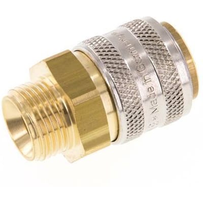 Messing DN 9 Tempereerkoppeling Snelkoppeling G 3/8 inch Buitendraad